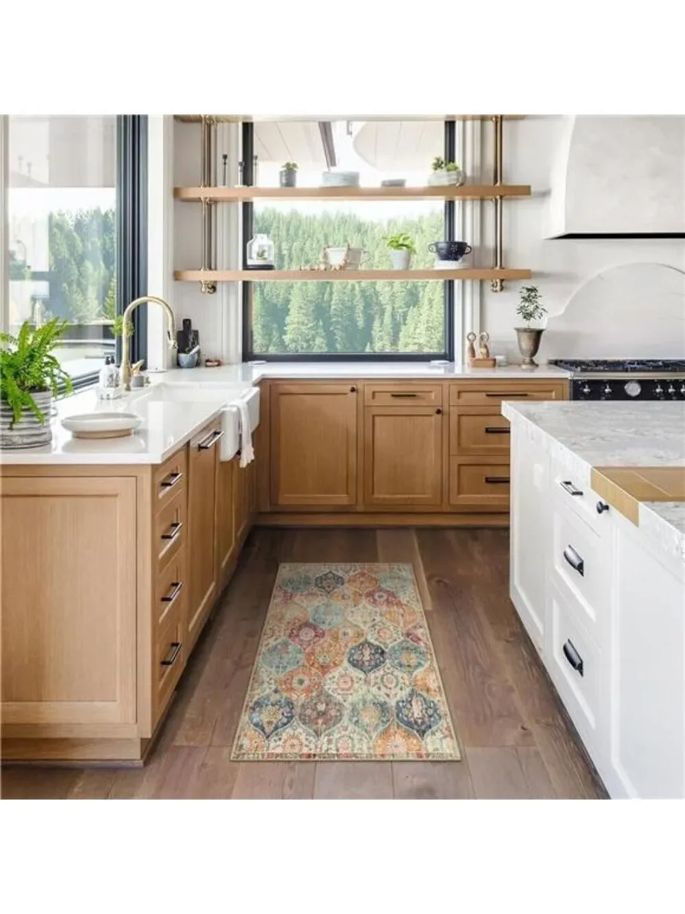 Moroccan trellis rug 2x3 washable non slip kitchen entryway bathroom rug